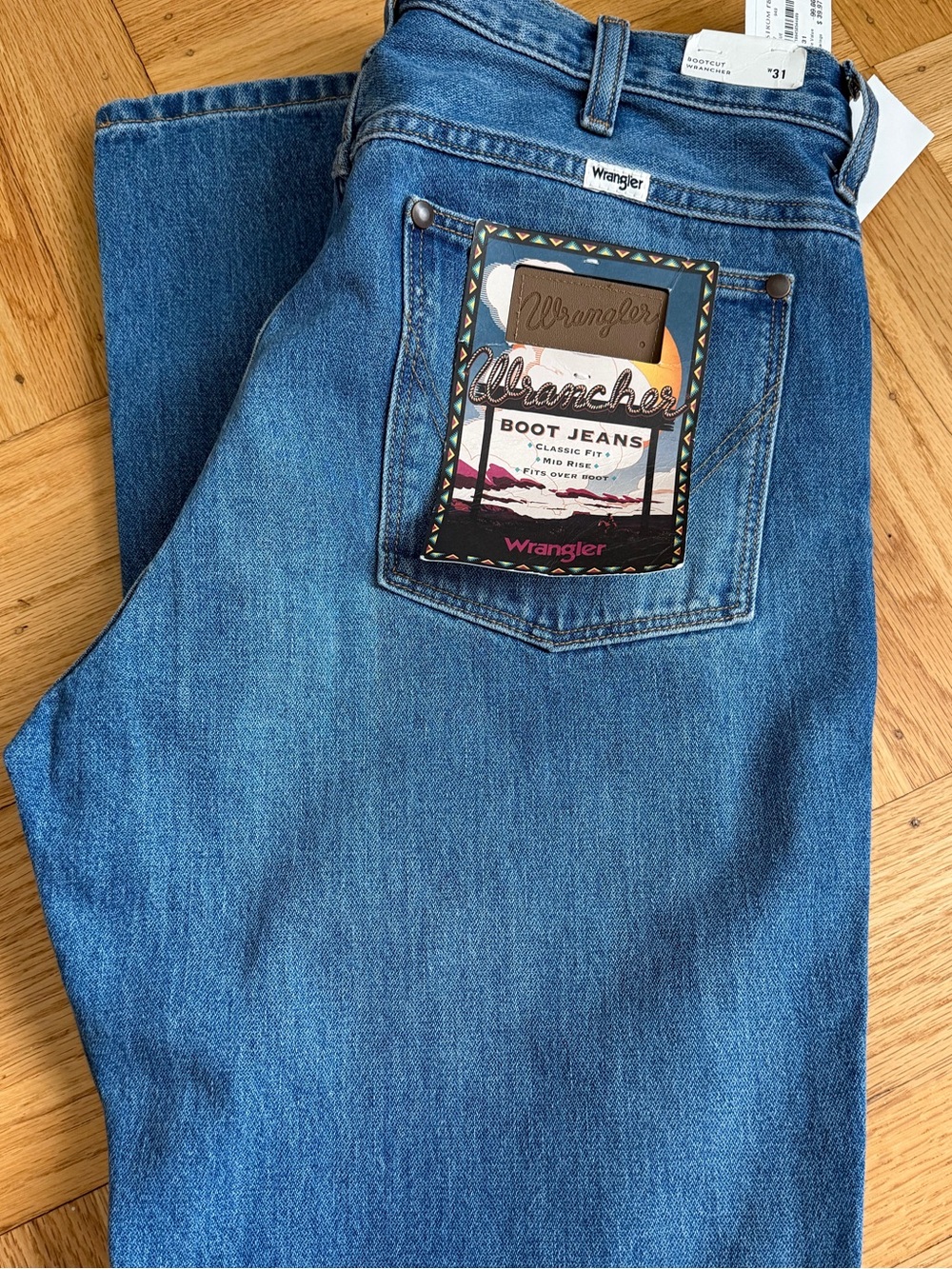 Wrangler Bandit Blue Denim Bootcut Jeans Retails $99 NWT - Picture 3 of 6